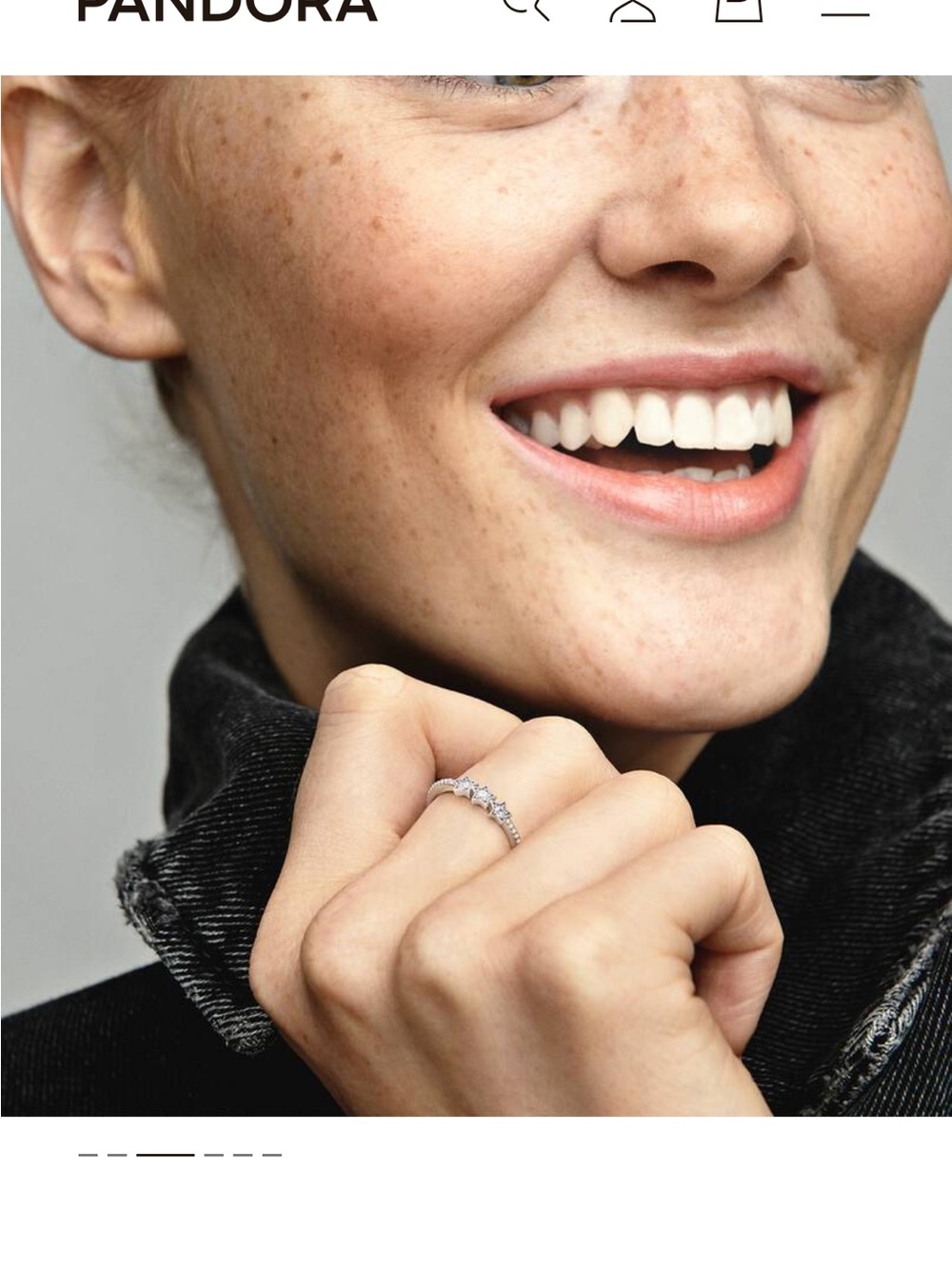 Pandora Silver Sparkling Celestial Stacking Ring with Clear Stones